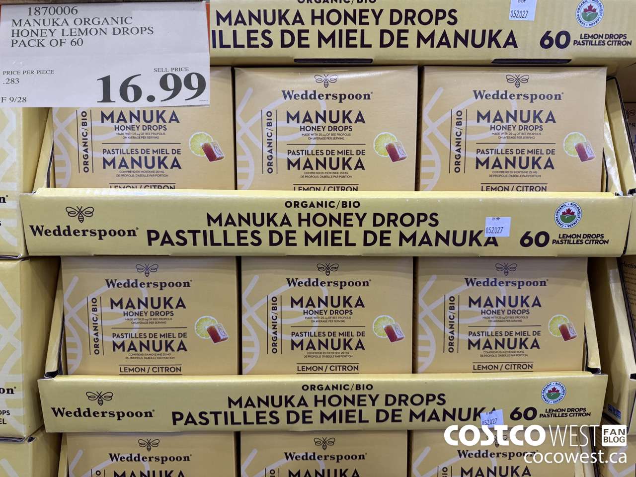 1870006 MANUKA ORGANIC HONEY LEMON DROPS 60CT $16.99