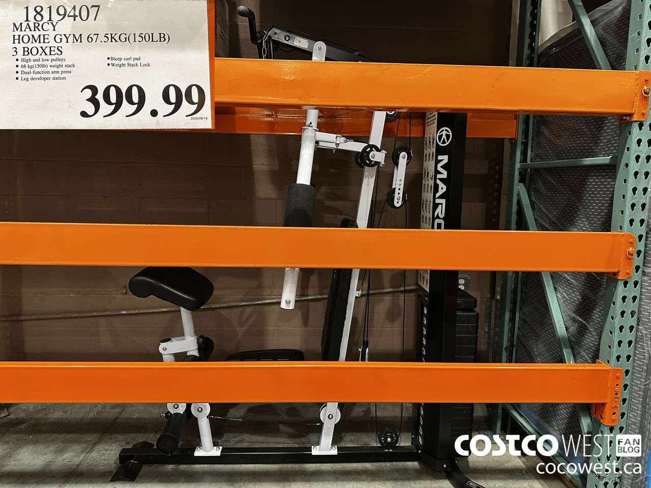 1819407 MARCY HOME GYM 67.5KG (105LB) 3 BOXES $399.99