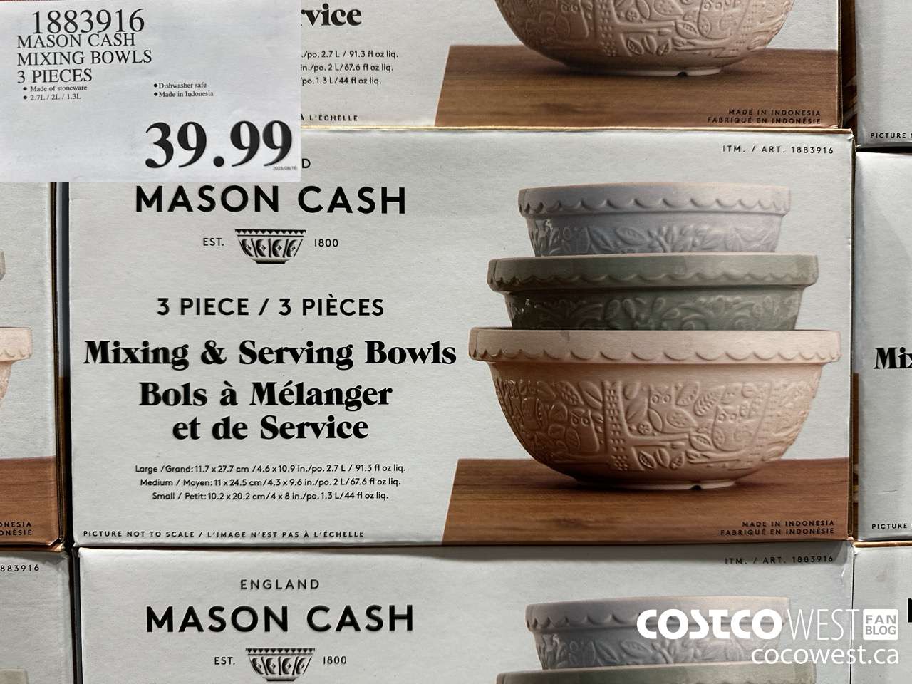 1883916 MASON CASH MIXING BOWLS 3 PIECES $39.99