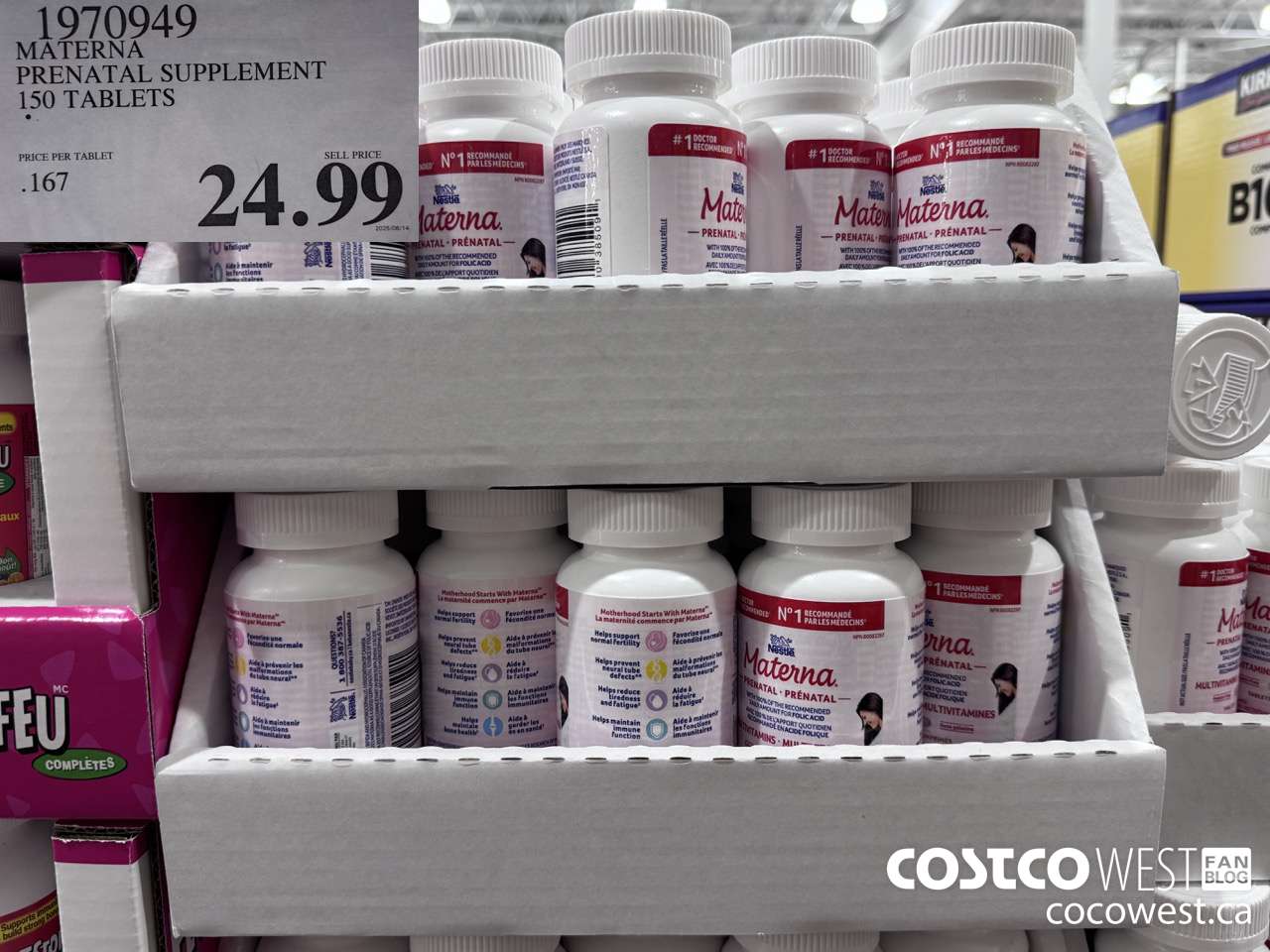 1970949 MATERNA PRENATAL SUPPLEMENT 150 TABLETS $24.99