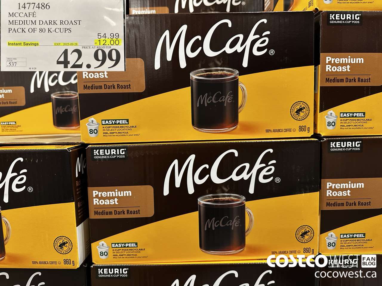 1477486 MCCAFE MEDIUM ROAST K-CUPS 80 COUNT ($12.00 INSTANT SAVINGS EXPIRES ON 2025-09-28) $42.99