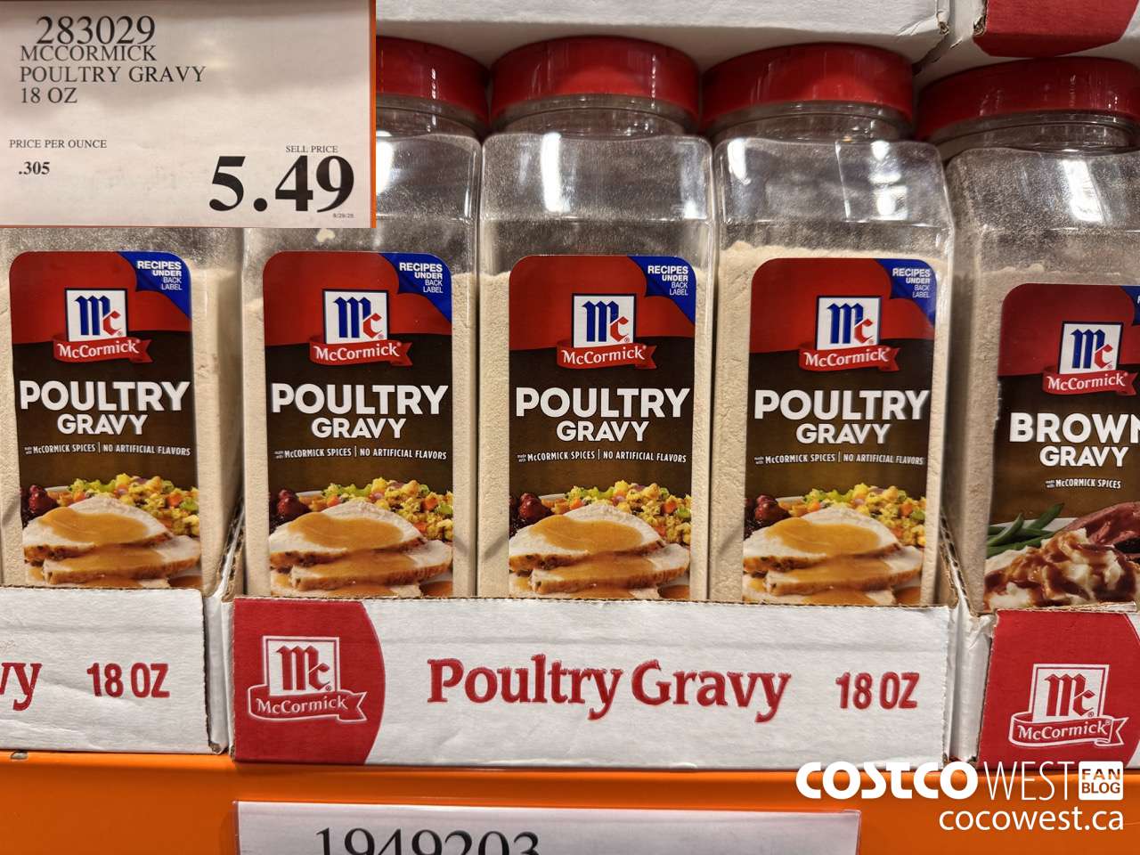 283029 MCCORMICK POULTRY GRAVY 18 OZ $5.49