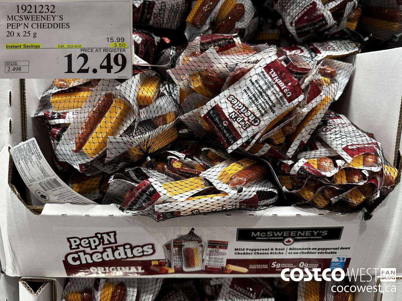 1921232 MCSWEENEY'S PEP'N CHEDDIES 20 X 25G ($3.50 INSTANT SAVINGS EXPIRES ON 2025-10-05) $12.49