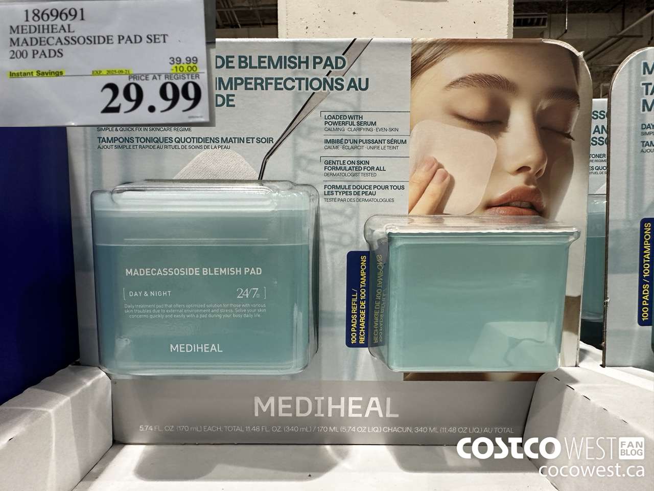 1869691 MEDIHEAL MADECASSOSIDE PAD SET 200 PADS ($10.00 INSTANT SAVINGS EXPIRES ON 2025-09-21) $29.99