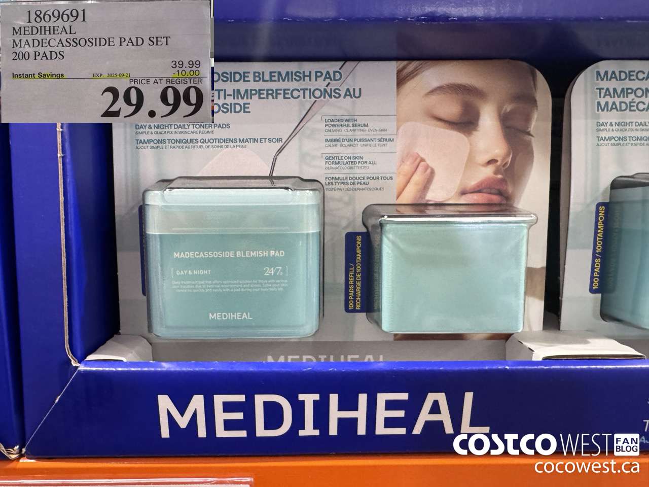 1869691 MEDIHEAL MADECASSOSIDE PAD SET 200 PADS ($10.00 INSTANT SAVINGS EXPIRES ON 2025-09-21) $29.99