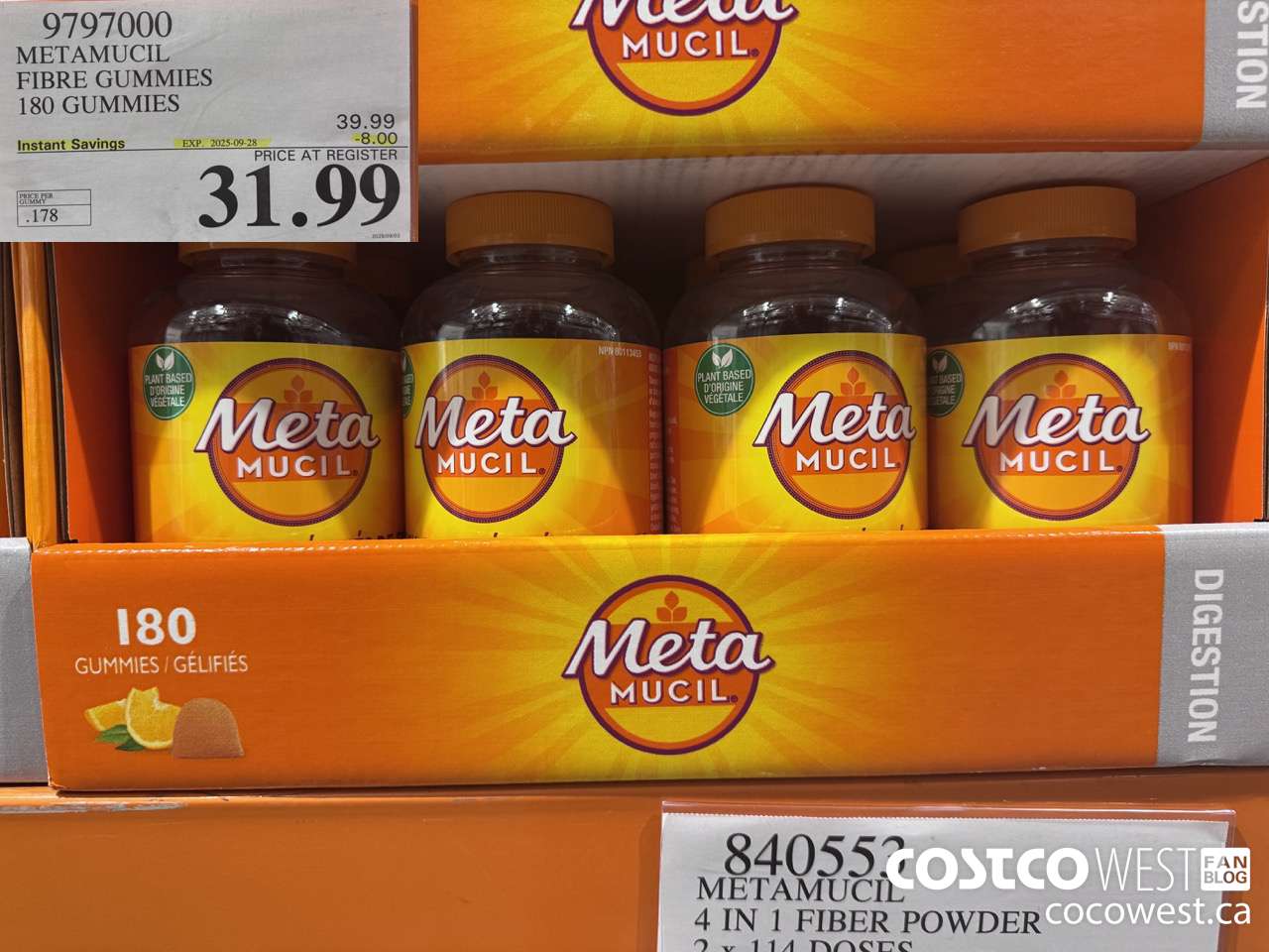 9797000 METAMUCIL FIBRE GUMMIES 180 COUNT ($8.00 INSTANT SAVINGS EXPIRES ON 2025-09-28) $31.99