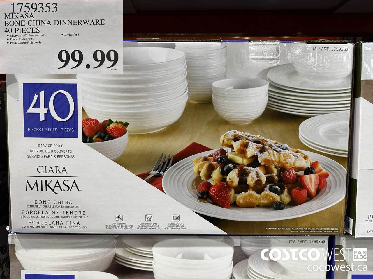 1759353 MIKASA BONE CHINA DINNERWARE 40 PIECES $99.99