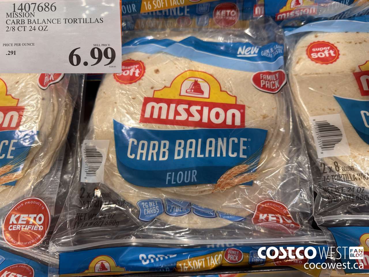 1407686 MISSION CARB BALANCE TORTILLAS 2/8 CT 24 OZ  $6.99