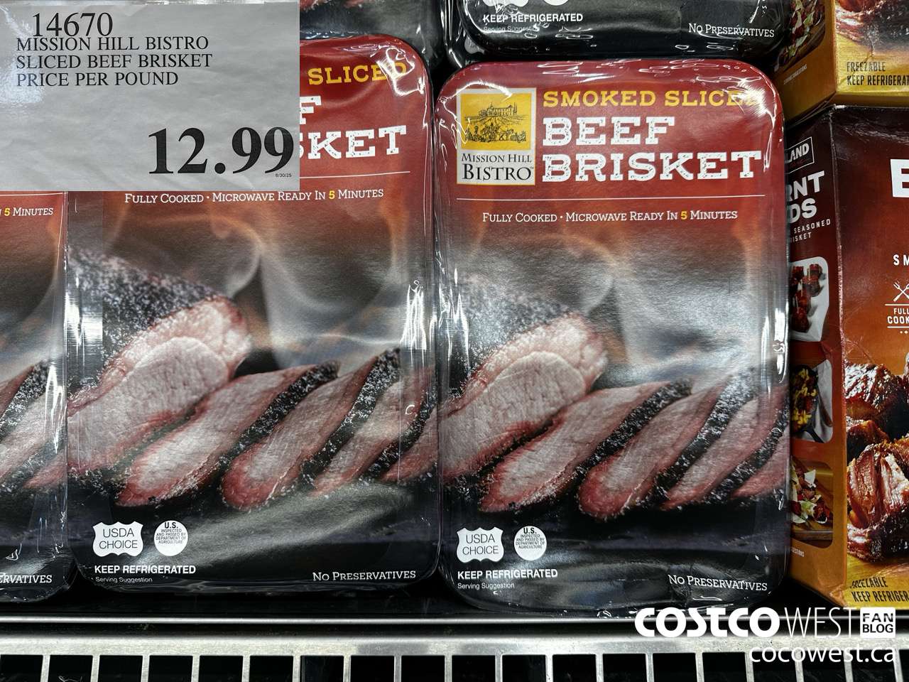 14670 MISSION HILL BISTRO SLICED BEEF BRISKET PRICE PER POUND $12.99