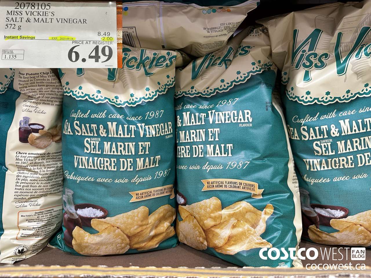 2078105 MISS VICKIE'S SALT & MALT VINEGAR 572G ($2.00 INSTANT SAVINGS EXPIRES ON 2025-09-14) $6.49