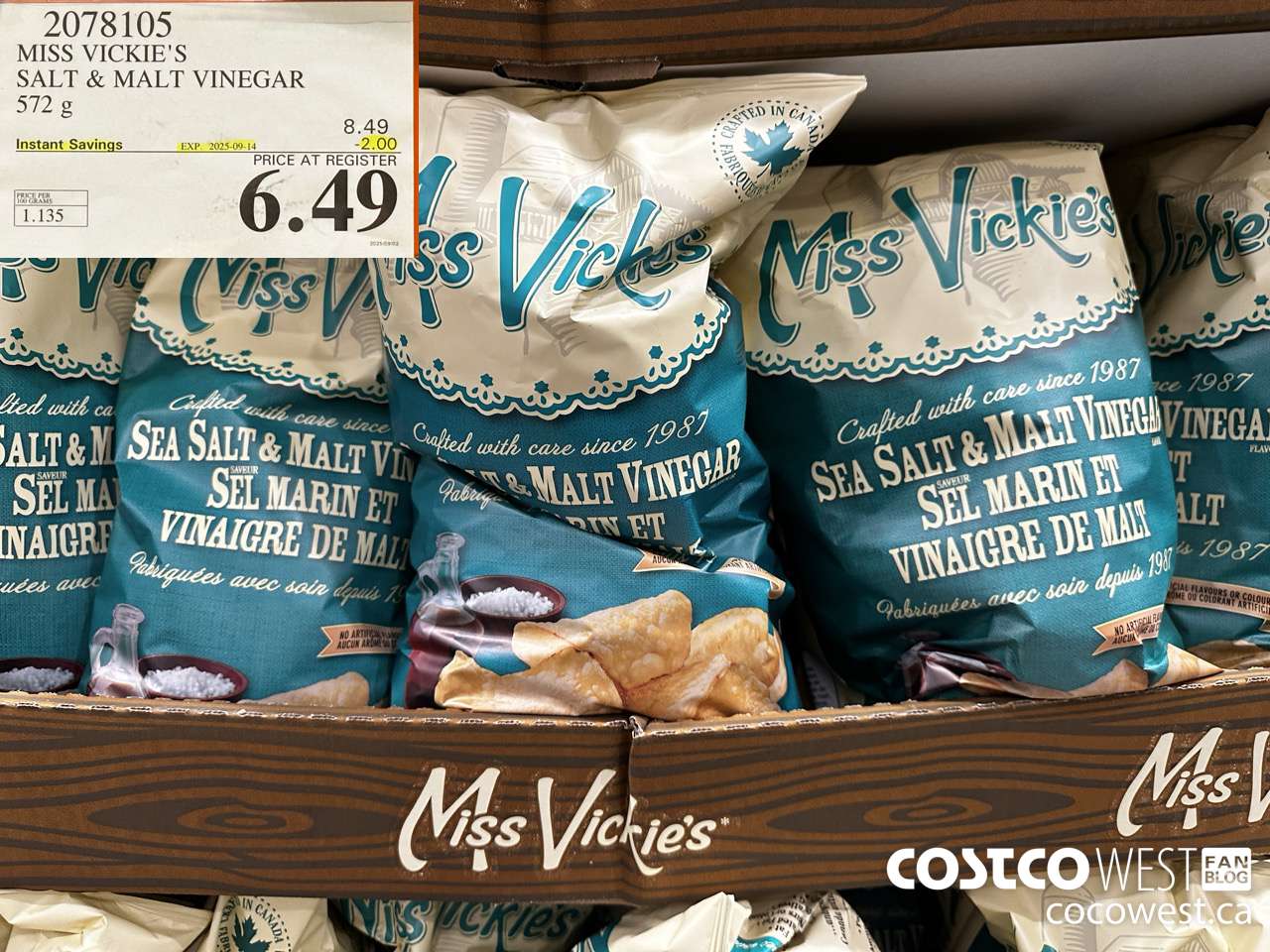 2078105 MISS VICKIE'S SALT & MALT VINEGAR 572G ($2.00 INSTANT SAVINGS EXPIRES ON 2025-09-14) $6.49