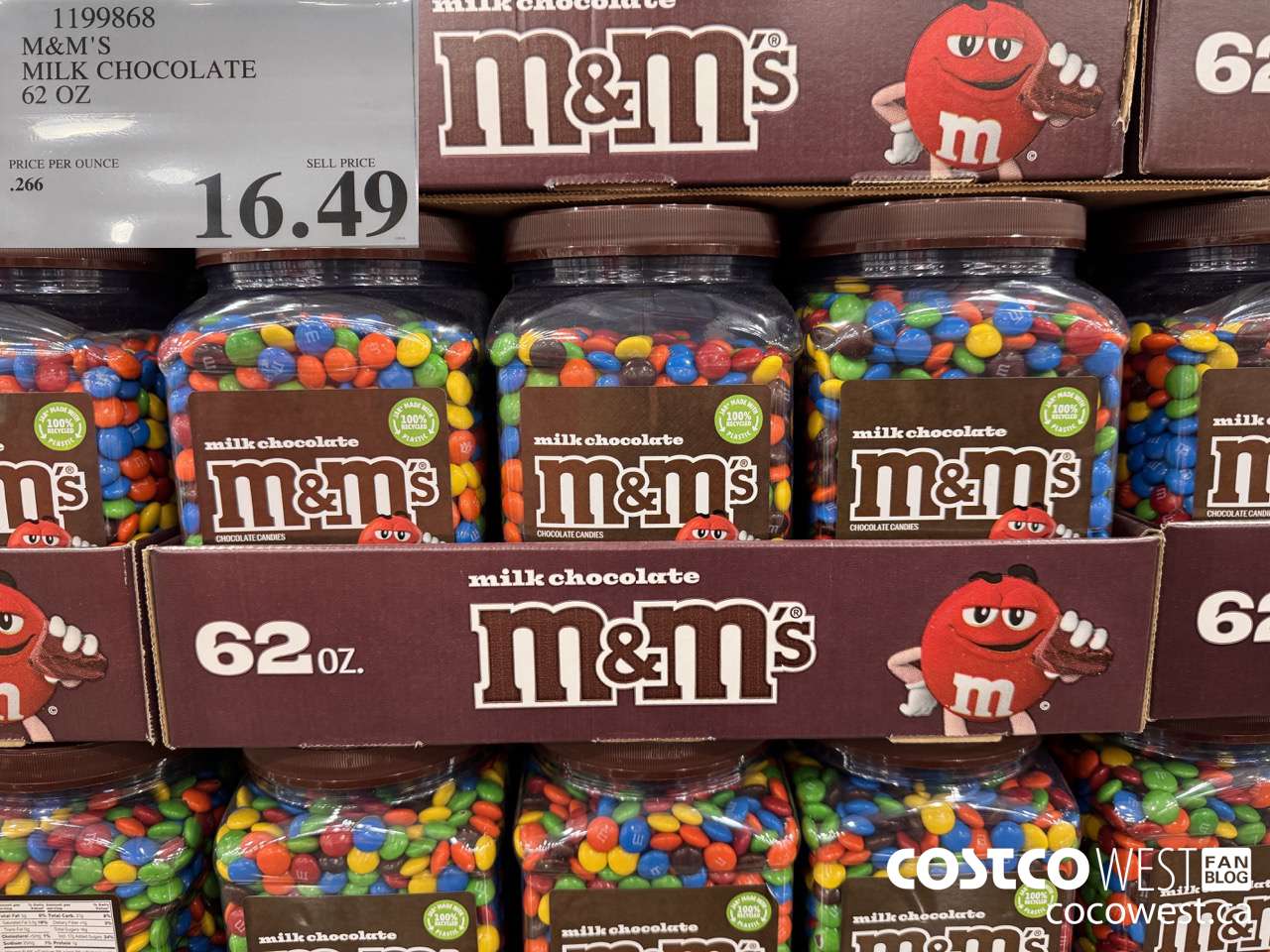 1199868 M&M'S MILK CHOCOLATE 62 OZ $16.49