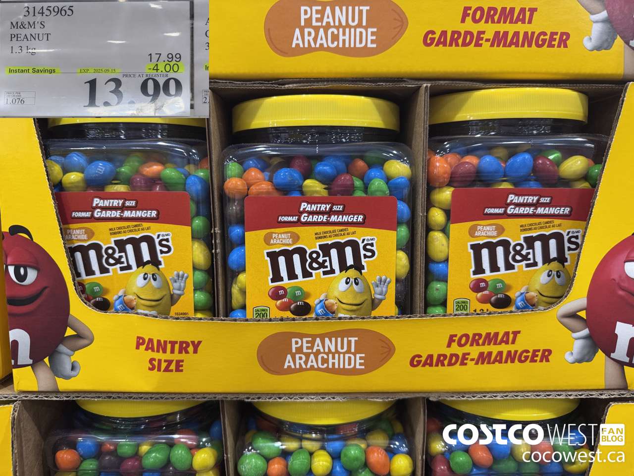 3145965 M&M'S PEANUT 1.3 KG ($4.00 INSTANT SAVINGS EXPIRES ON 2025-09-15) $13.99