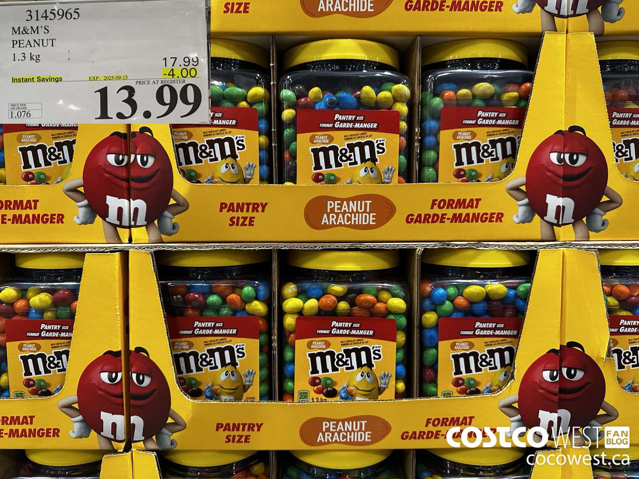 3145965 M&M'S PEANUT 1.3 KG ($4.00 INSTANT SAVINGS EXPIRES ON 2025-09-15) $13.99
