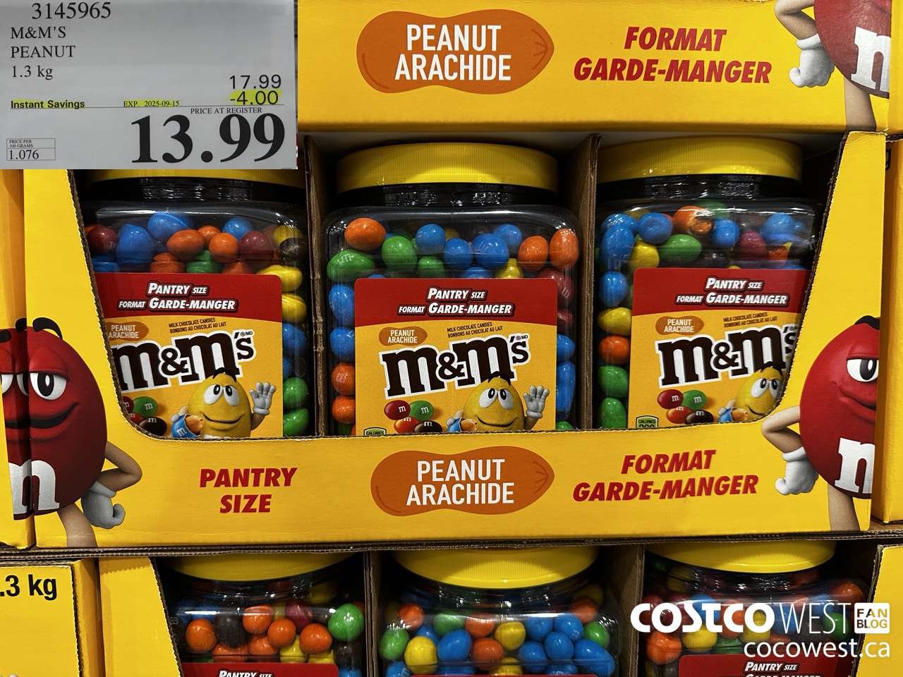 3145965 M&M'S PEANUT 1.3 KG ($4.00 INSTANT SAVINGS EXPIRES ON 2025-09-15) $13.99
