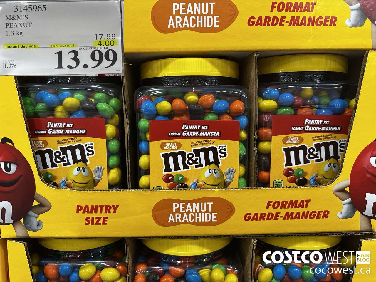 3145965 M&M'S PEANUT 1.3 KG ($4.00 INSTANT SAVINGS EXPIRES ON 2025-09-15) $13.99