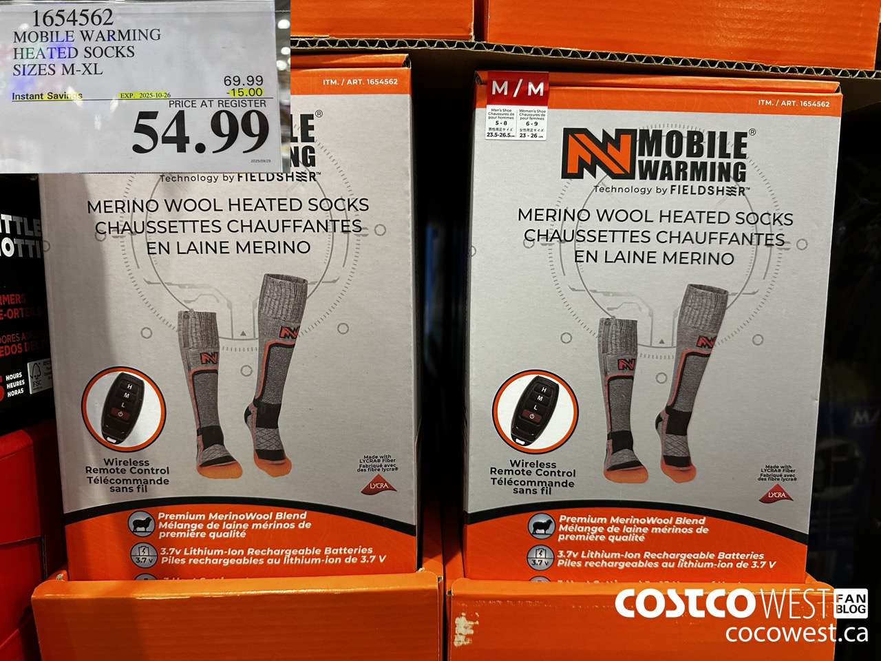 1654562 MOBILE WARMING HEATED SOCKS SIZES M-XL ($15.00 INSTANT SAVINGS EXPIRES ON 2025-10-26) $54.99