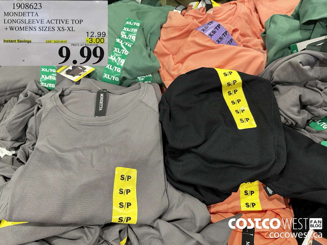 1908623 MONDETTA LONGSLEEVE ACTIVE TOP WOMENS SIZES XS-XL ($3.00 INSTANT SAVINGS EXPIRES ON 2025-09-07) $9.99