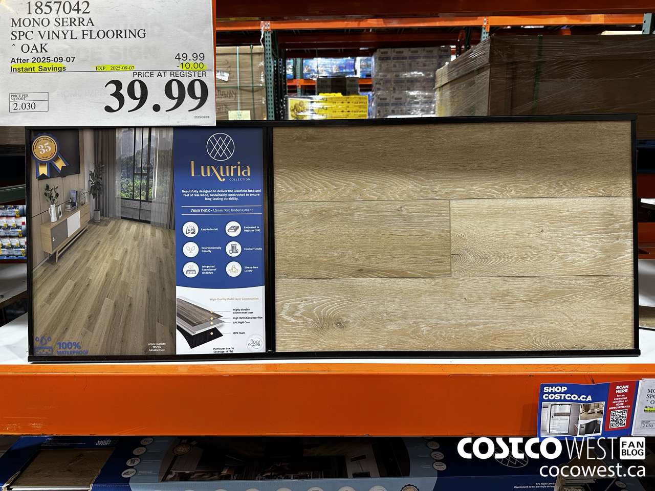 1857042 MONO SERRA SPC VINYL FLOORING OAK ($10.00 INSTANT SAVINGS EXPIRES ON 2025-09-07) $39.99