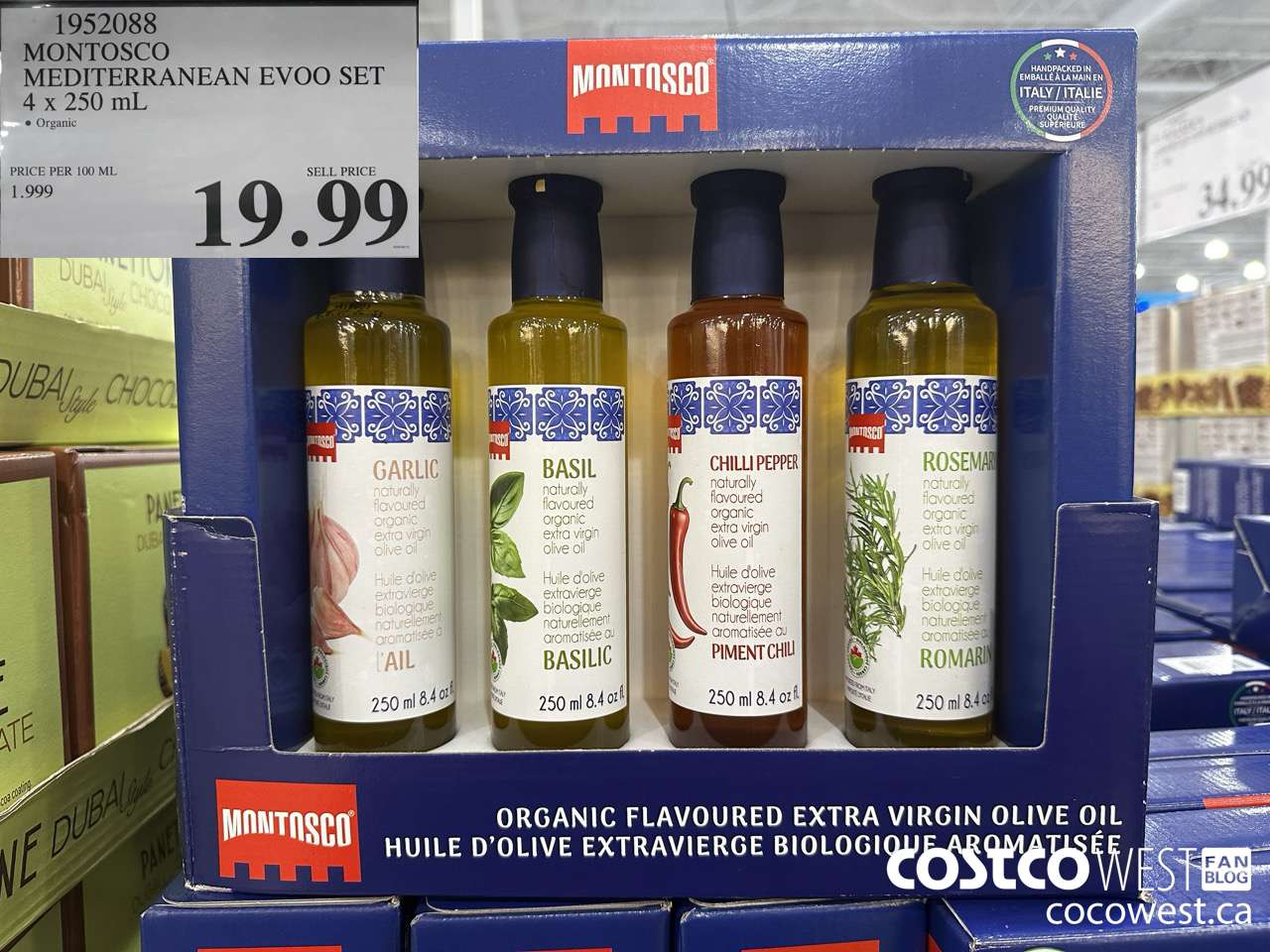 1952088 MONTOSCO MEDITERRANEAN EVOO SET 4 X 250ML $19.99