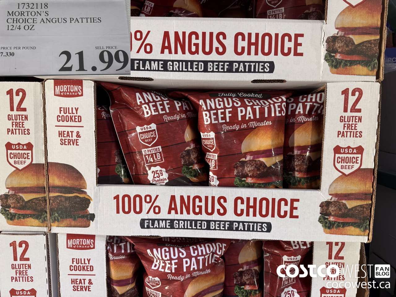 1732118 MORTON'S CHOICE ANGUS PATTIES 12/4 OZ $21.99