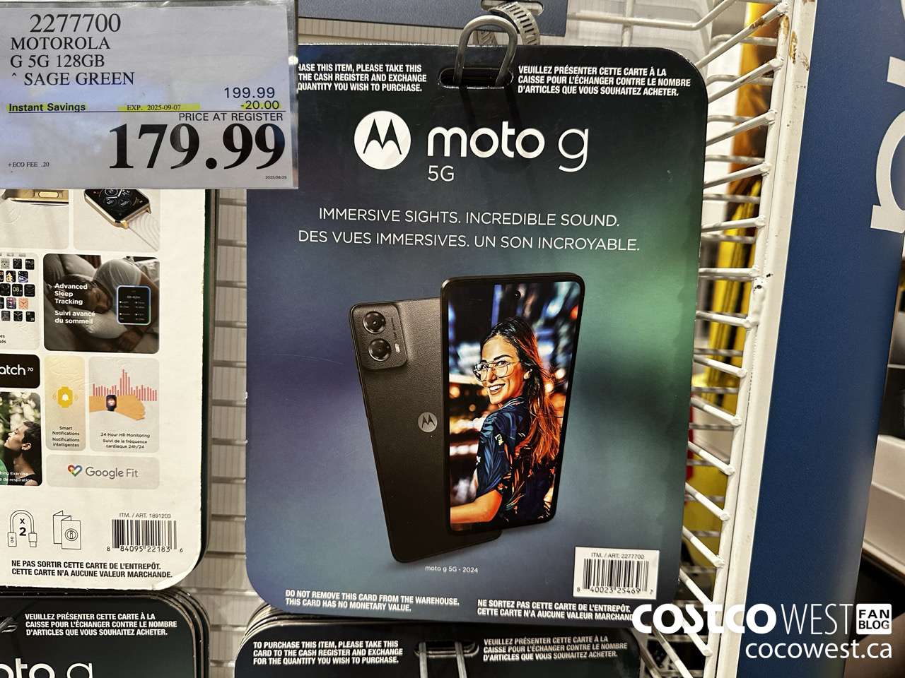 2277700 MOTOROLA G 5G 128GB SAGE GREEN ($20.00 INSTANT SAVINGS EXPIRES ON 2025-09-07) $179.99