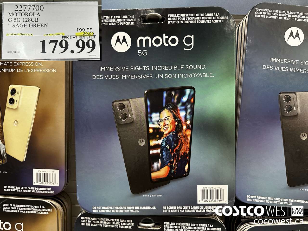 2277700 MOTOROLA G 5G 128GB SAGE GREEN ($20.00 INSTANT SAVINGS EXPIRES ON 2025-09-28) $179.99