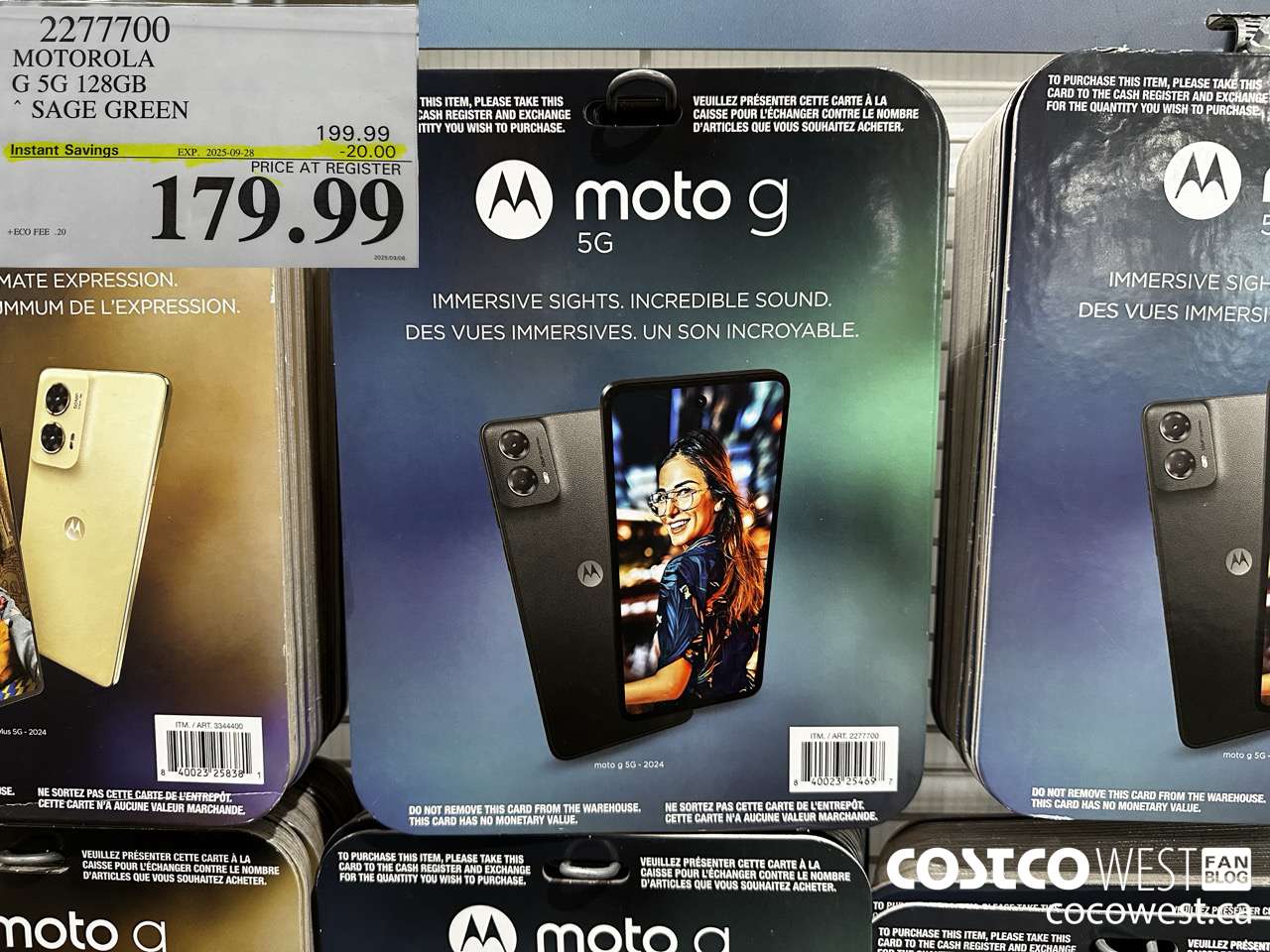 2277700 MOTOROLA G 5G 128GB SAGE GREEN ($20.00 INSTANT SAVINGS EXPIRES ON 2025-09-28) $179.99