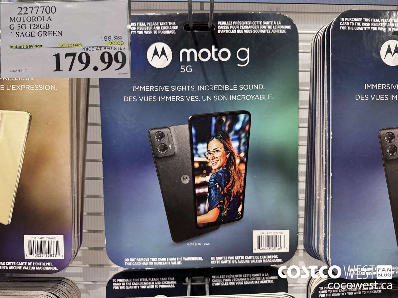 2277700 MOTOROLA G 5G 128GB SAGE GREEN ($20.00 INSTANT SAVINGS EXPIRES ON 2025-09-28) $179.99