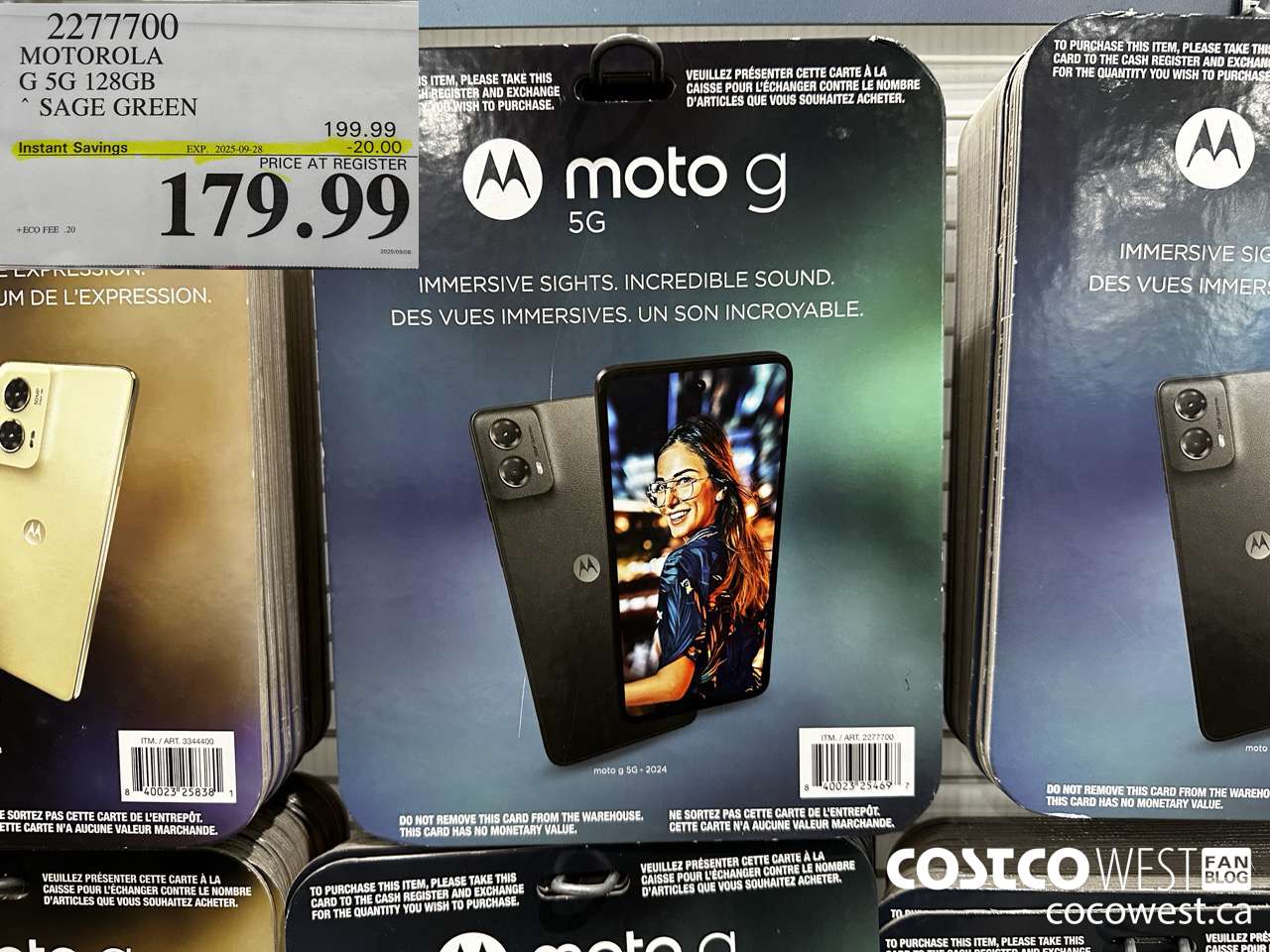 2277700 MOTOROLA G 5G 128GB SAGE GREEN ($20.00 INSTANT SAVINGS EXPIRES ON 2025-09-28) $179.99