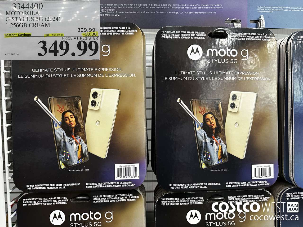 3344400 MOTOROLA G STYLUS 5G (2024) 256GB CREAM ($50.00 INSTANT SAVINGS EXPIRES ON 2025-09-07) $349.99
