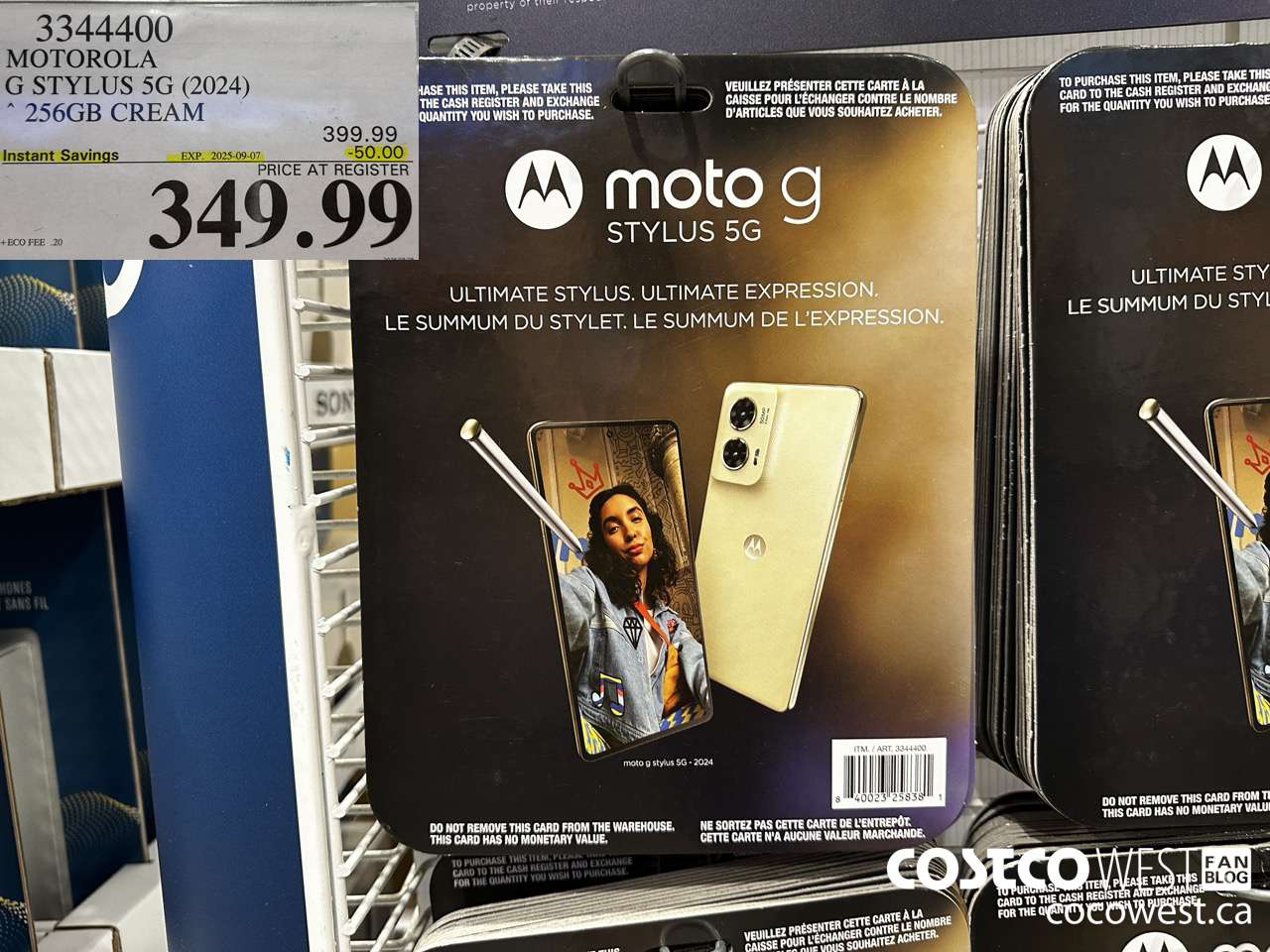 3344400 MOTOROLA G STYLUS 5G (2024) 256GB CREAM ($50.00 INSTANT SAVINGS EXPIRES ON 2025-09-07) $349.99