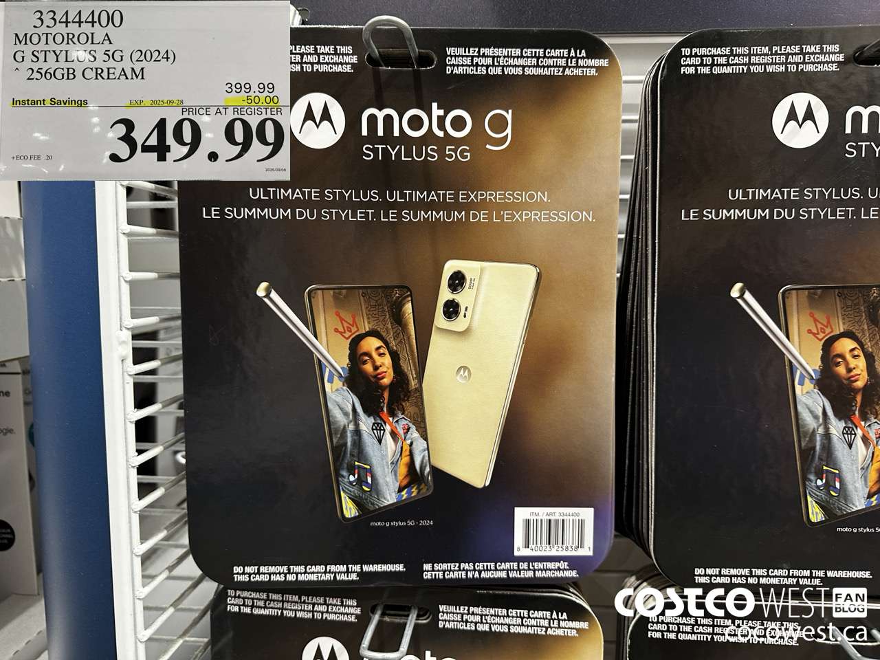 3344400 MOTOROLA G STYLUS 5G (2024) 256GB CREAM ($50.00 INSTANT SAVINGS EXPIRES ON 2025-09-28) $349.99