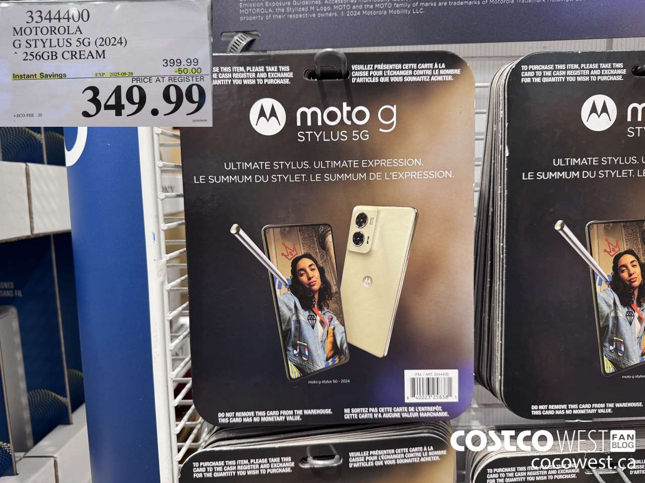 3344400 MOTOROLA G STYLUS 5G (2024) 256GB CREAM ($50.00 INSTANT SAVINGS EXPIRES ON 2025-09-28) $349.99