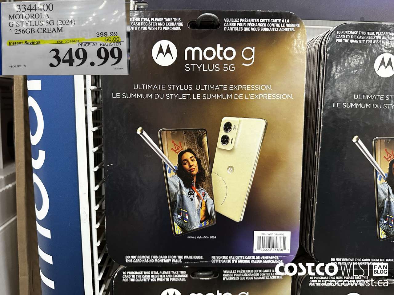 3344400 MOTOROLA G STYLUS 5G (2024) 256GB CREAM ($50.00 INSTANT SAVINGS EXPIRES ON 2025-09-28) $349.99