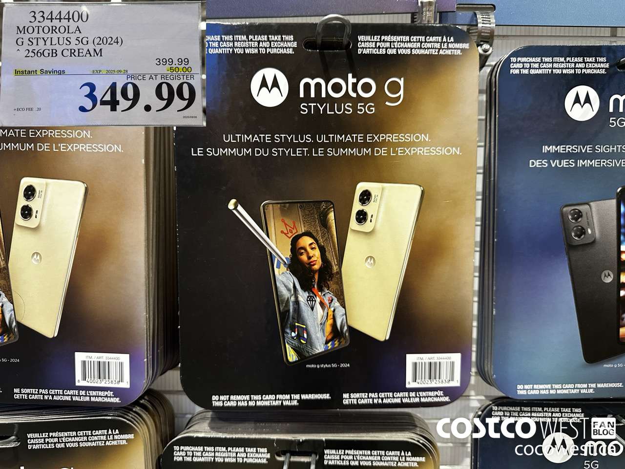 3344400 MOTOROLA G STYLUS 5G (2024) 256GB CREAM ($50.00 INSTANT SAVINGS EXPIRES ON 2025-09-28) $349.99