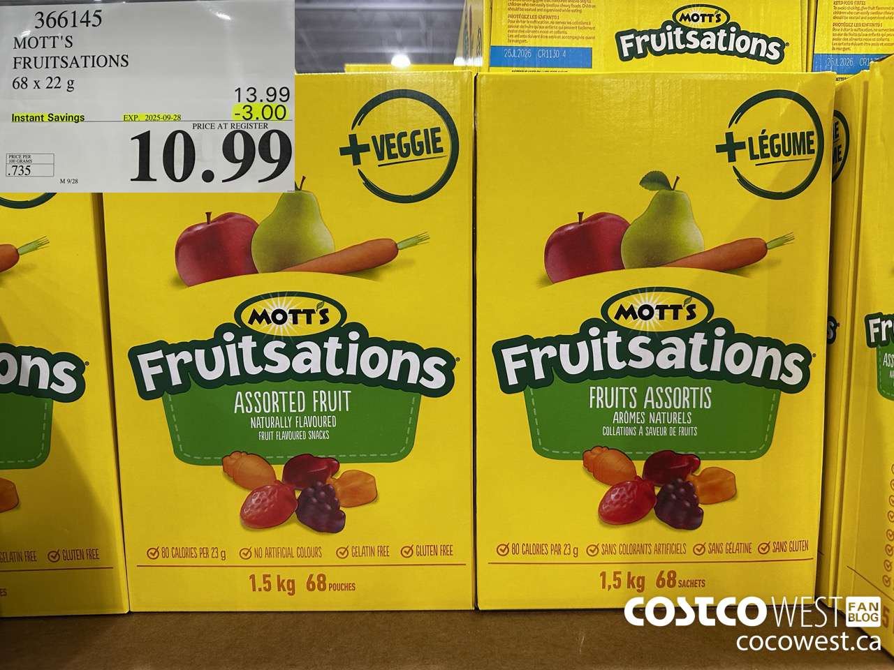 366145 MOTT'S FRUITSATION 68 x 22 g ($3.00 INSTANT SAVINGS EXPIRES ON 2025-09-28) $10.99