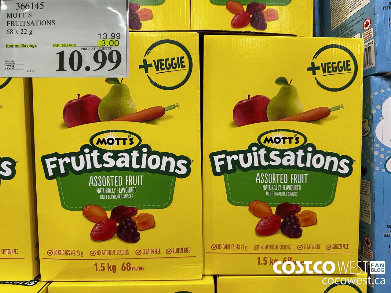 366145 MOTT'S FRUITSATION 68 x 22 g ($3.00 INSTANT SAVINGS EXPIRES ON 2025-09-28) $10.99