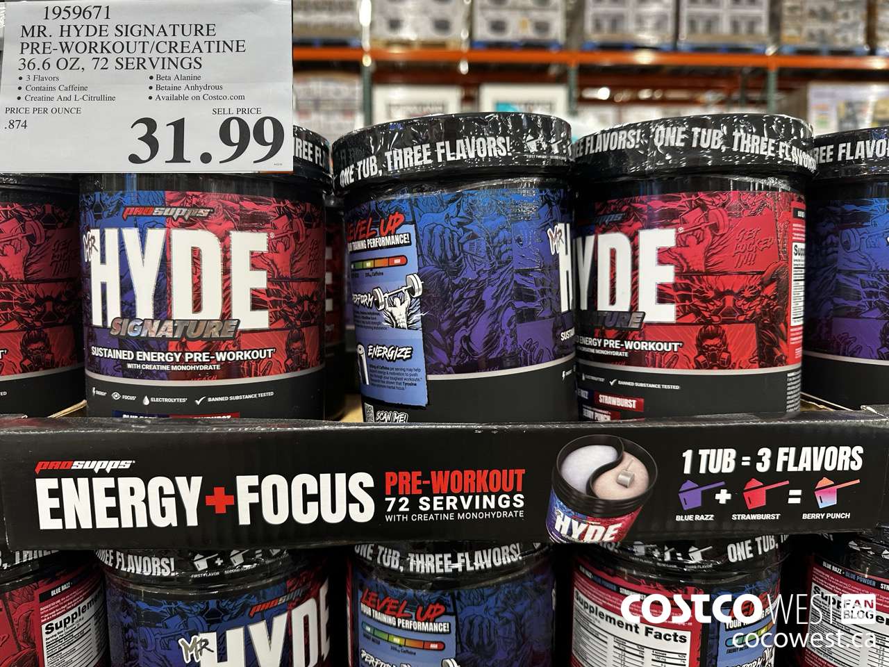 1959671 MR. HYDE SIGNATURE PRE-WORKOUT/CREATINE 36.6 OZ 72 SERVINGS $31.99