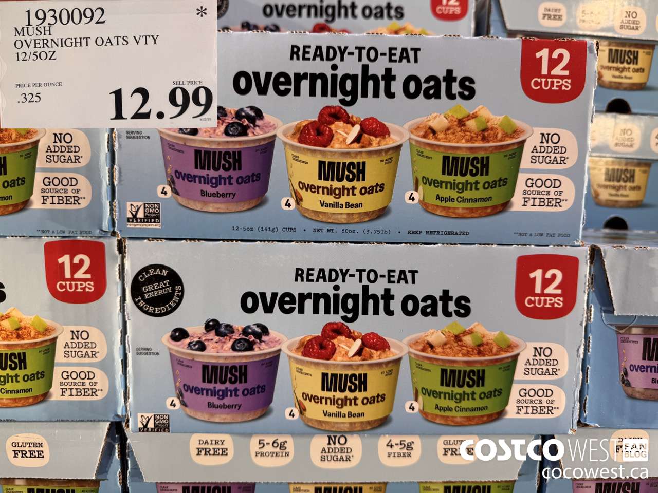 1930092 MUSH OVERNIGHT OATS VTY 12/5 OZ $12.99