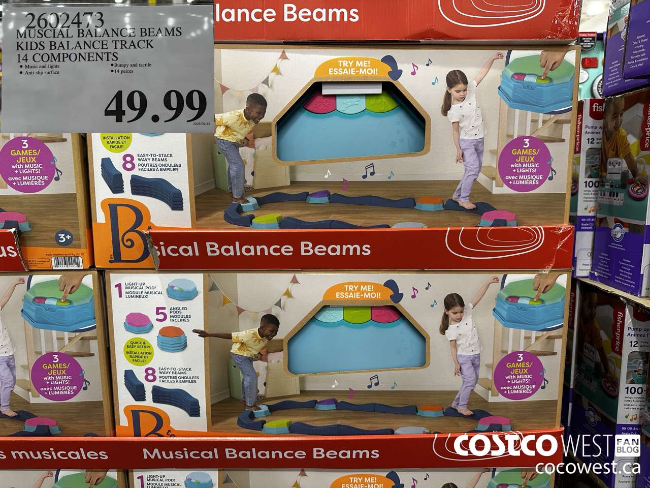 2602473 MUSICAL BALANCE BEAMS KIDS BALANCE TRACK 14 COMPONENTS $49.99