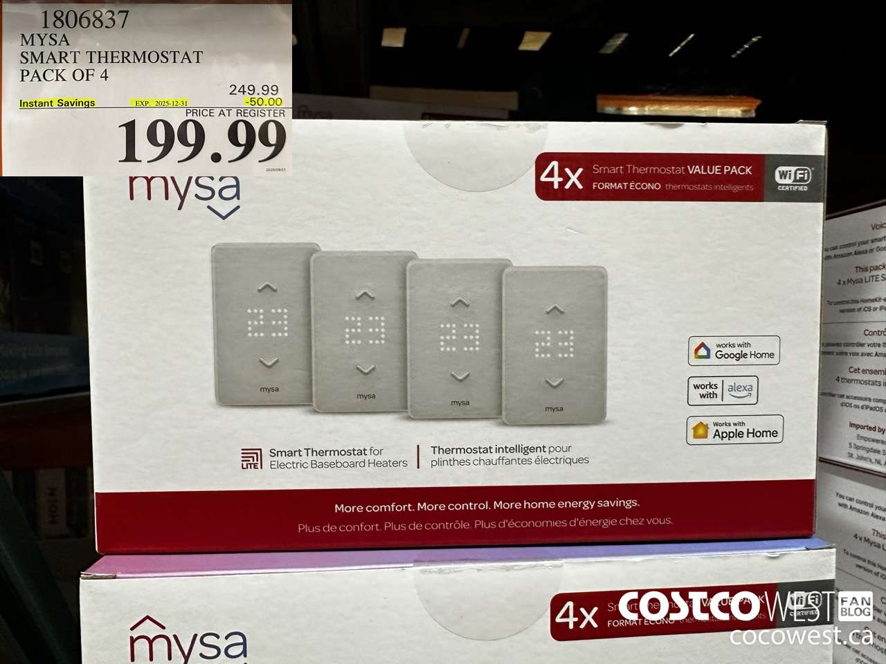 1806837 MYSA SMART THERMOSTAT PACK OF 4 ($50.00 INSTANT SAVINGS EXPIRES ON 2025-12-31) $199.99