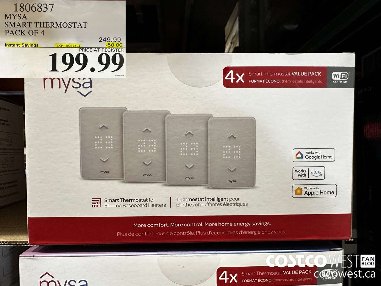 1806837 MYSA SMART THERMOSTAT PACK OF 4 ($50.00 INSTANT SAVINGS EXPIRES ON 2025-12-31) $199.99
