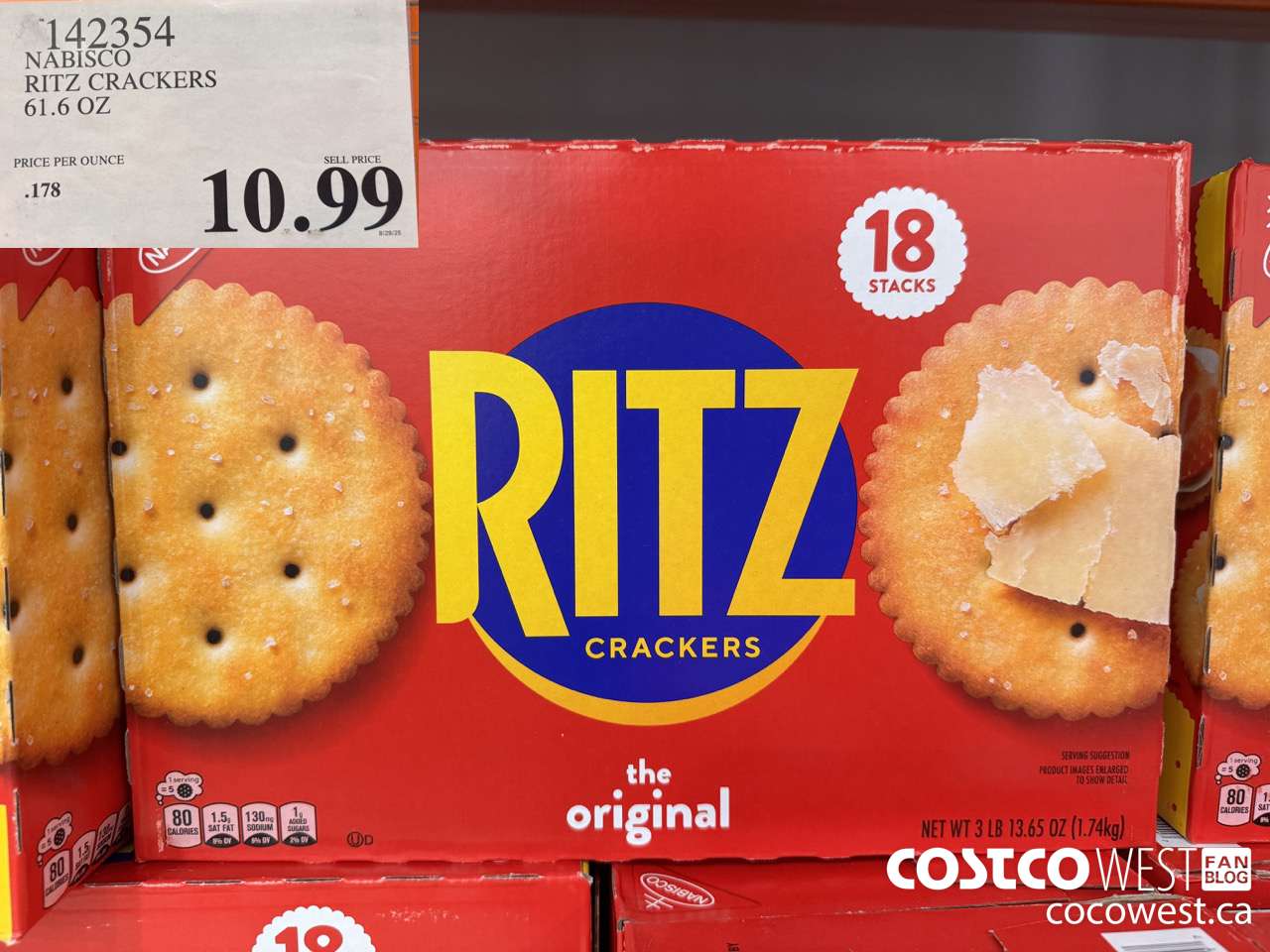 142354 NABISCO RITZ CRACKERS 61.6 OZ $10.99