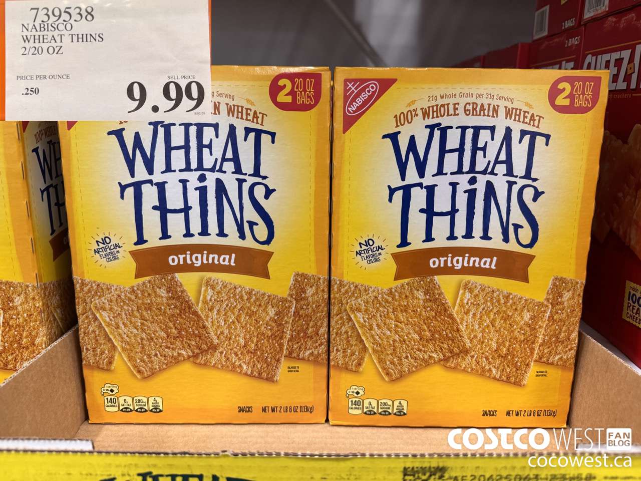 739538 NABISCO WHEAT THINS 2/20 OZ $9.99