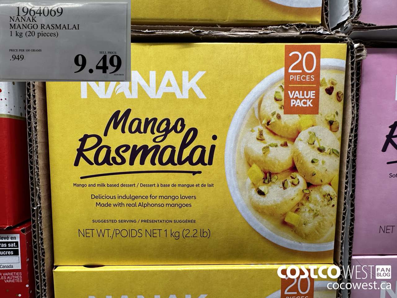 1964069 NANAK MANGO RASMALAI 1KG (20 PIECES) $9.49