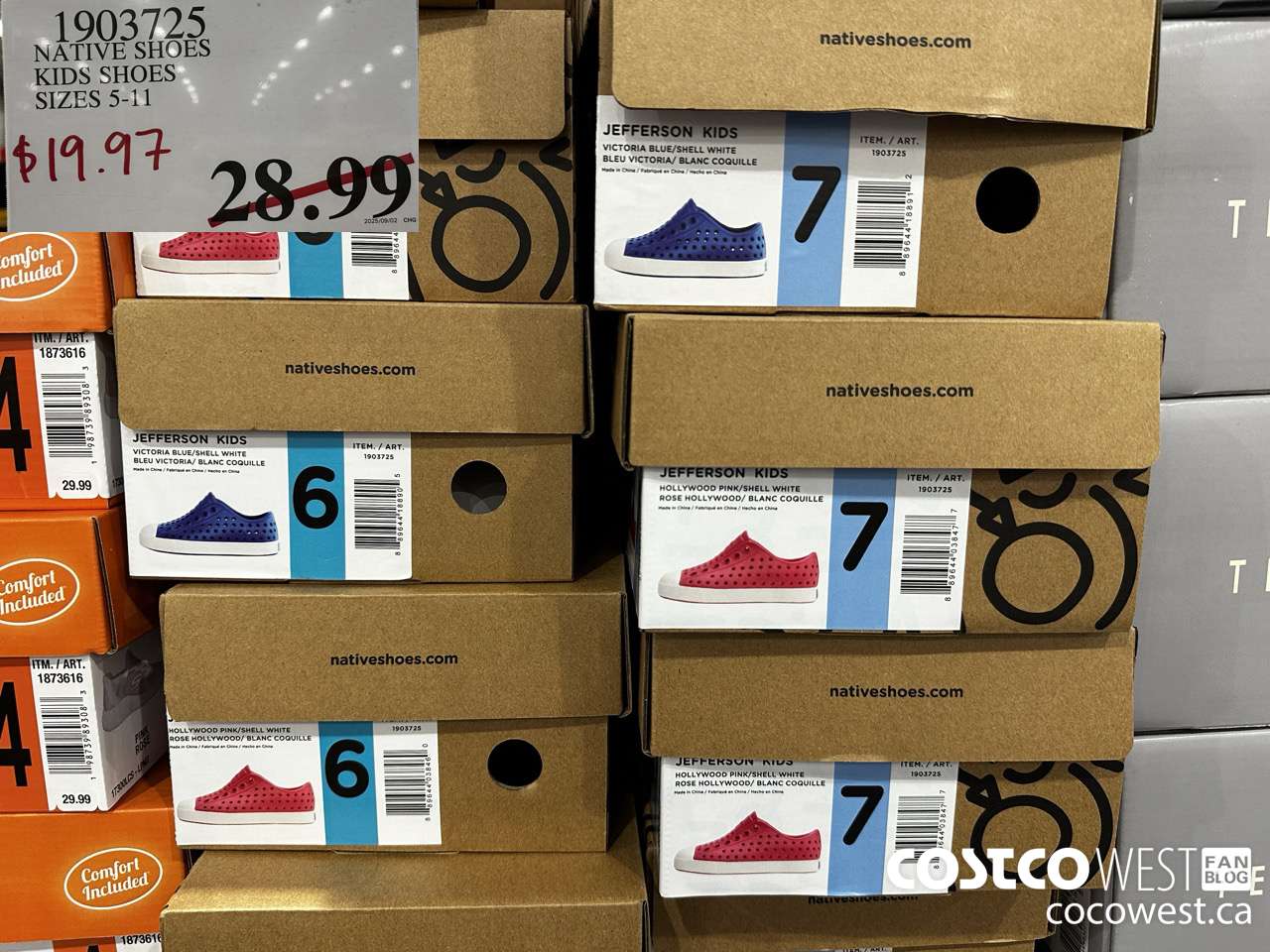 1903725 NATIVE SHOES KIDS SHOES SIZES 5-11 $19.97