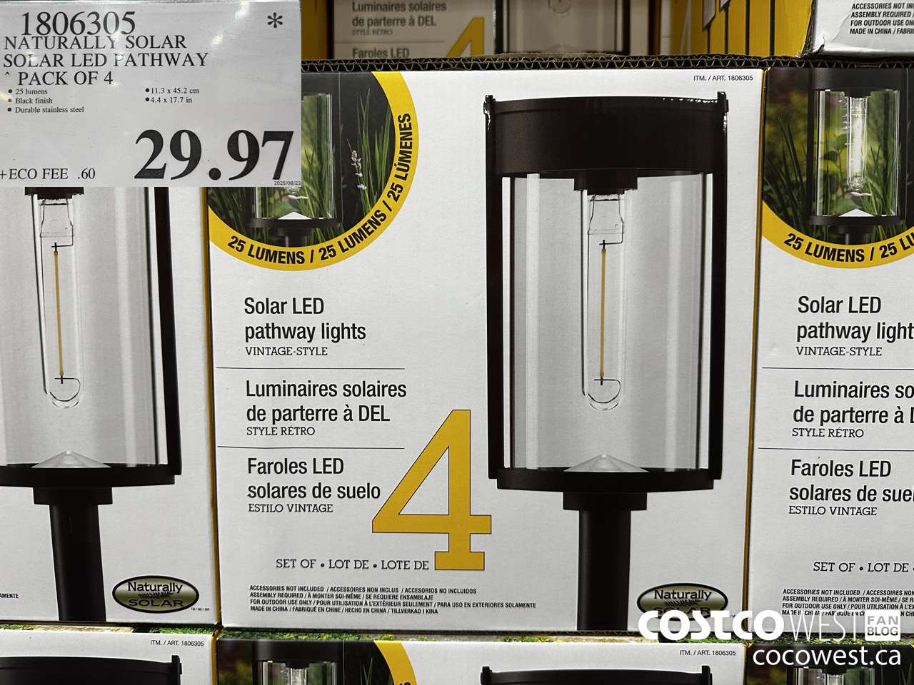 1806305 NATURALLY SOLAR SOLAR LED PATHWAY PACK OF 4 $29.97