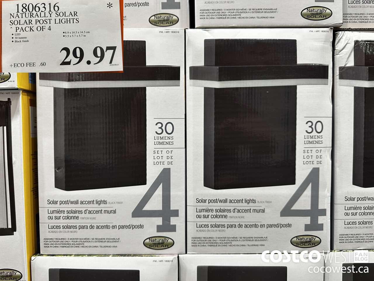 1806316 NATURALLY SOLAR SOLAR POST LIGHTS PACK OF 4 $29.97