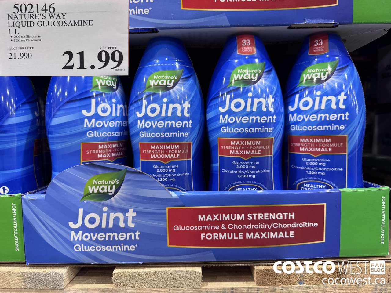 502146 NATURE'S WAY LIQUID GLUCOSAMINE 1 L $21.99